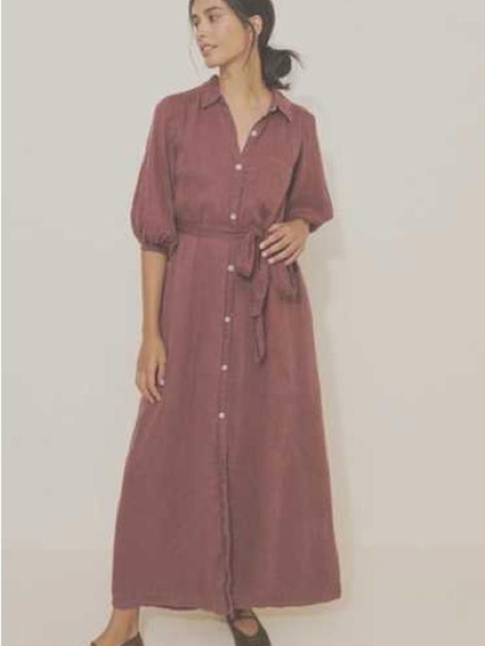 Anthropologie The Mona Linen Shirt Dress from the Maeve Collection
